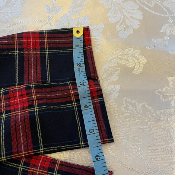 Checkered plaid pants retro looking with stretch Red Black size US 2 - Picture 5 of 6